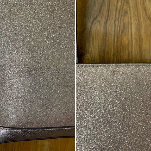 Kate Spade Tinsel Tote‎ Bag in Metallic Saffiano Rose Gold - Picture 10 of 12